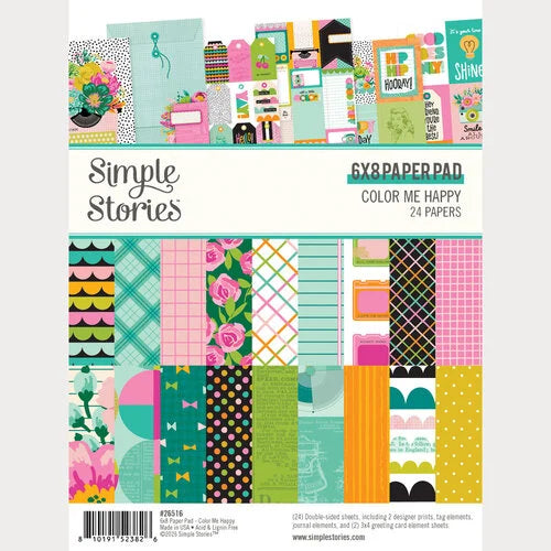 Simple Stories - Color Me Happy Collection - 6 x 8 Paper Pad