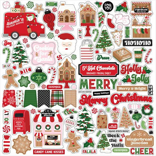 Echo Park - Santa's Christmas Delivery Collection - 12 x 12 Cardstock Stickers - Elements